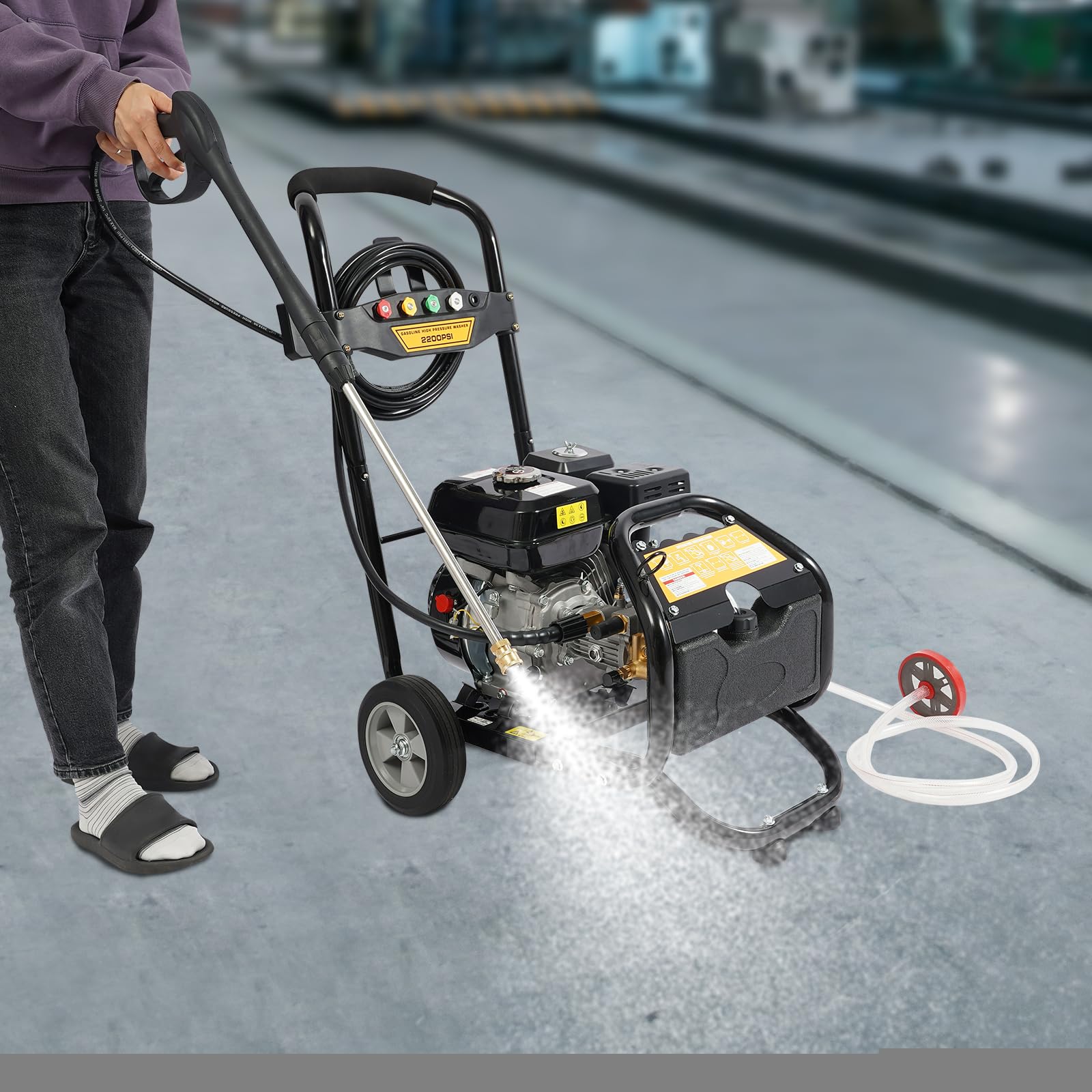 Amazon | LGXSHOP ガソリン高圧洗浄機 2600PSI 7HP ガス式高圧洗浄機